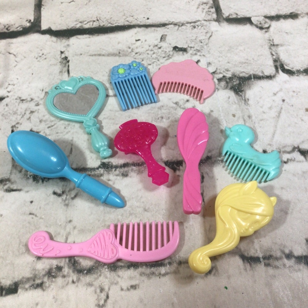 Toy Doll Hairbrush Assorted‎ Lot Of 9 My Little Pony Barbie Shimmer And Shine